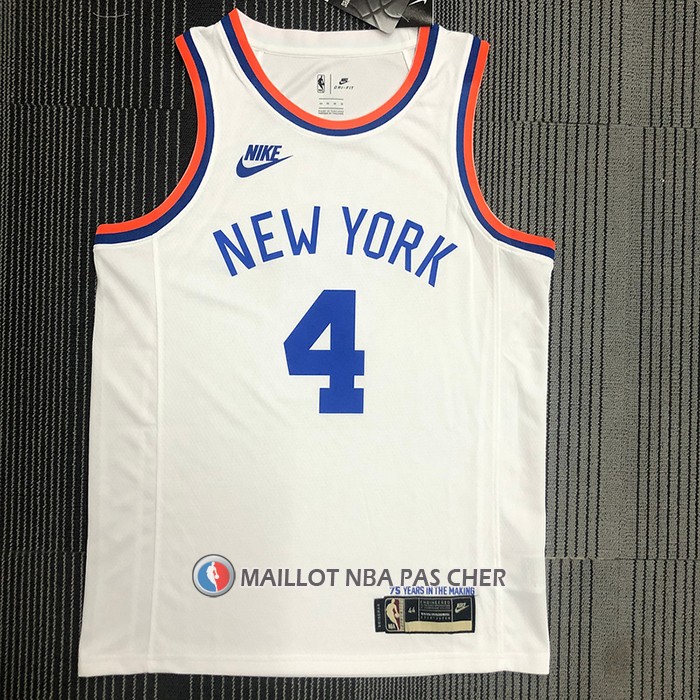 Maillot New York Knicks Derrick Rose NO 4 75th Anniversary Blanc